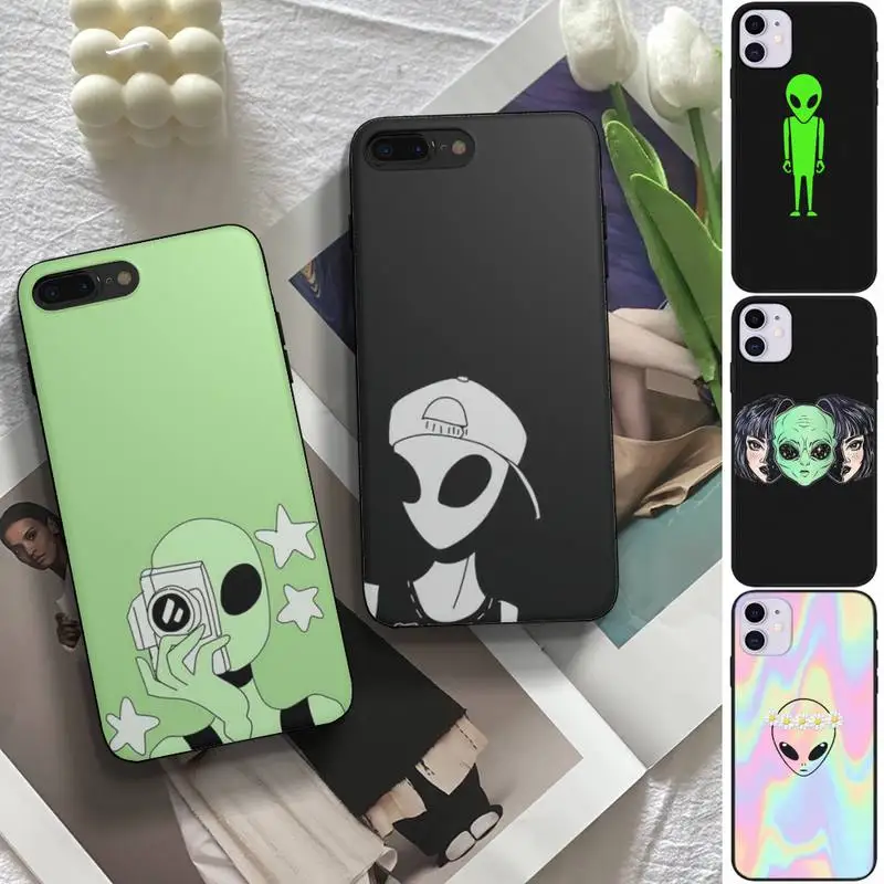 

alien space Phone Case fundas shell cover for iphone 6 6s 7 8 plus xr x xs 11 12 13 mini pro max