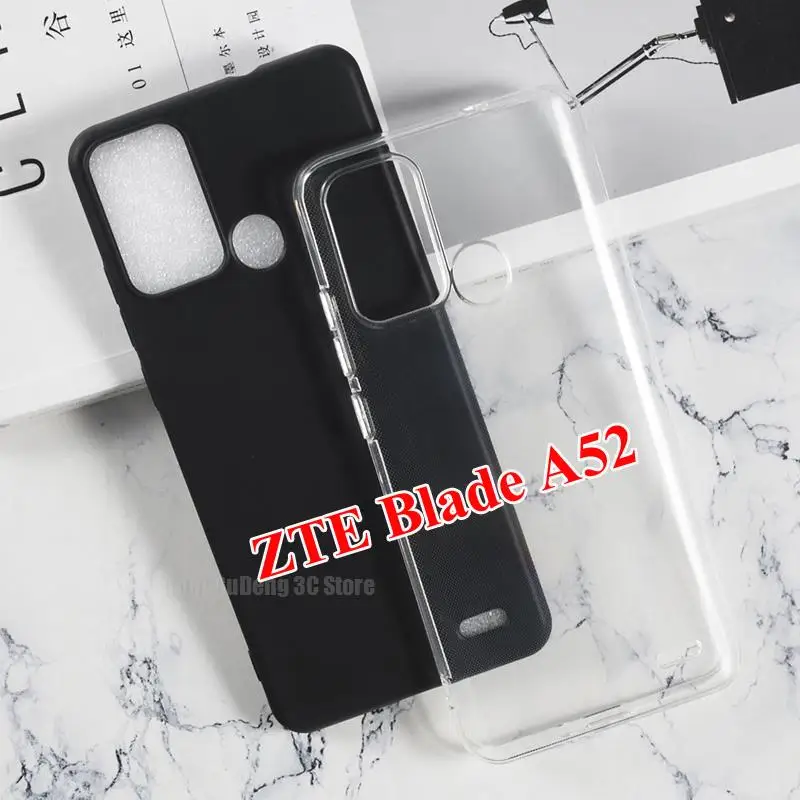 Противоударный силиконовый чехол для ZTE Blade A52, мягкий прозрачный бампер из ТПУ, задняя крышка для ZTE BladeA52 6,52 дюйма
