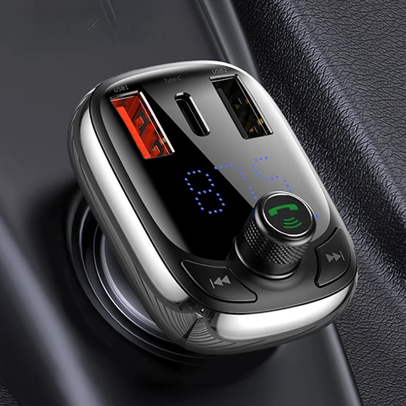 

Fm-трансмиттер автомобильный с Bluetooth 5,0 и поддержкой быстрой зарядки