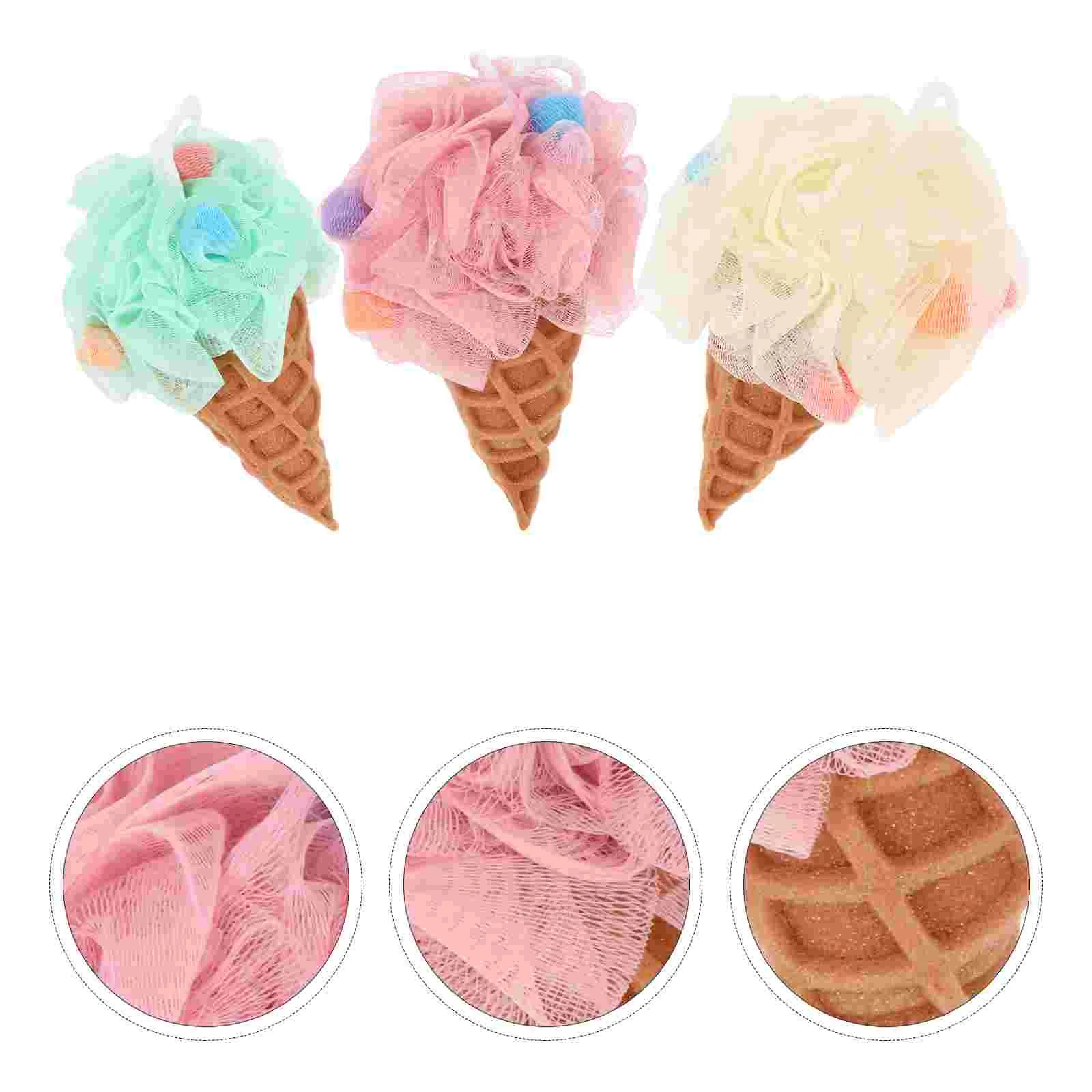 

3 Pcs Bathing Sponge Bathing Puff Infant Bath Sponge Loufa Puff Sponge Loofah Sponge Shower Pouf Tub Ice Cream Bath Ball