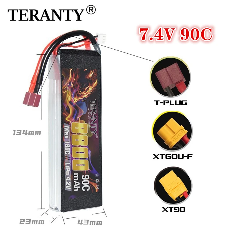 

RC FPV гоночный Дрон батарея TERANTY 2S 7,4 V 8800mAh 90C Lipo батарея для UAV RC вертолета FPV автомобиля лодки самолета запчасти