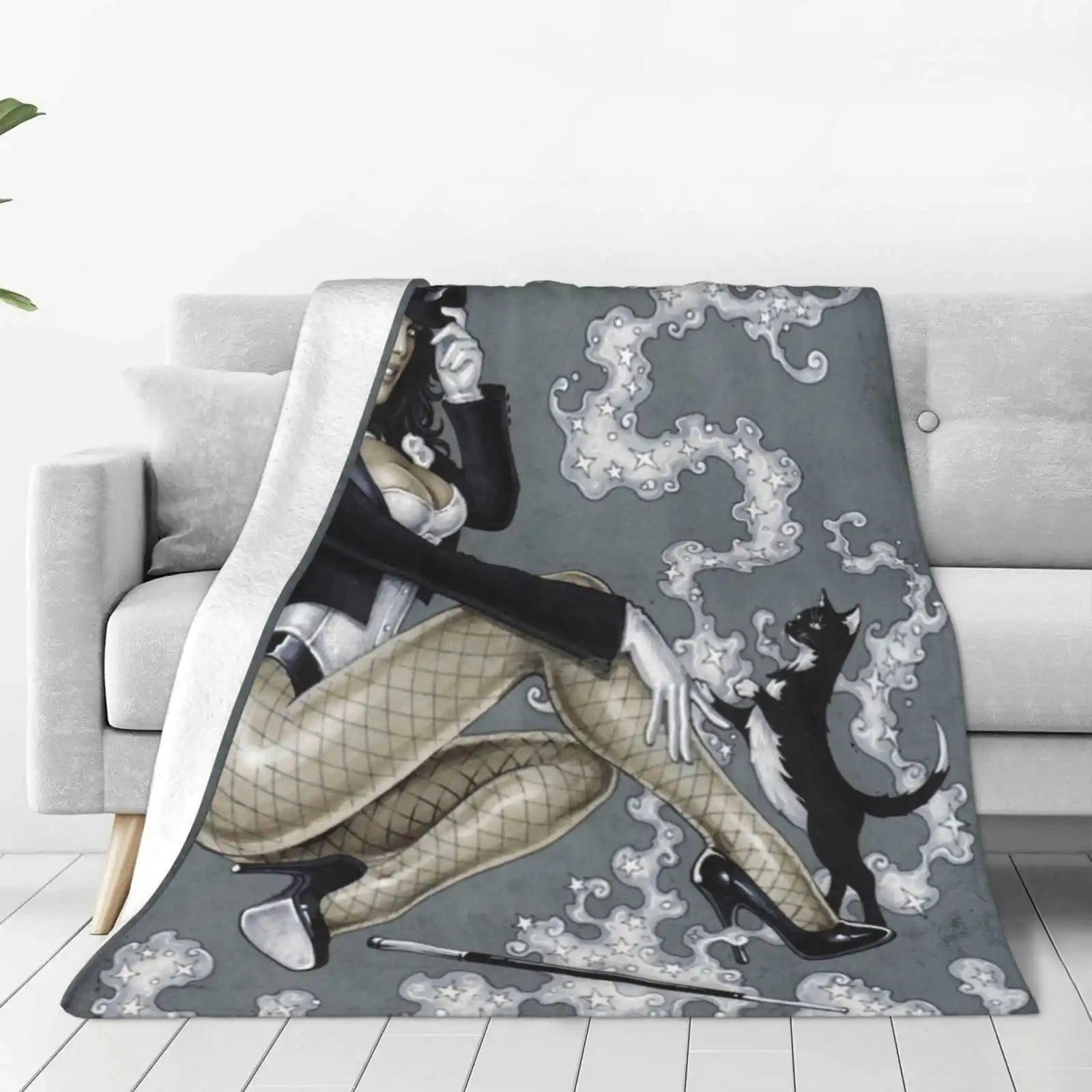 Волшебный тренд стильное забавное модное мягкое одеяло для девушек черная кошка