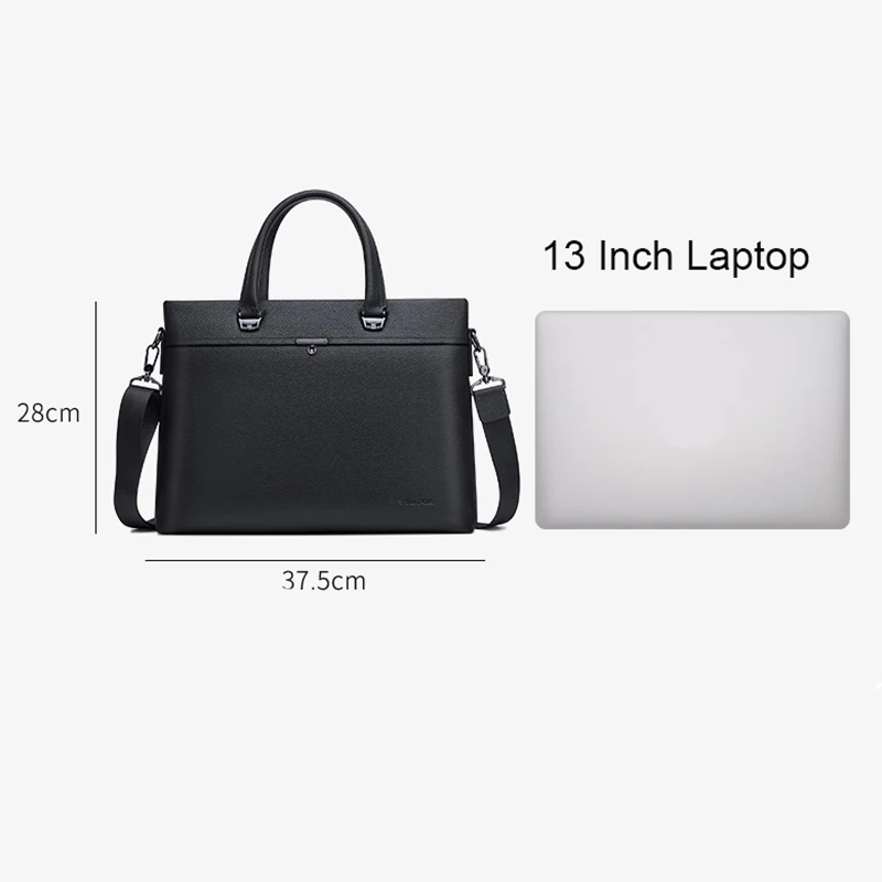 Williampolo Men's Business Handbag Leather Ieisure Shoulder Messenger Bag Korean Version Cowhide Simple Briefcase