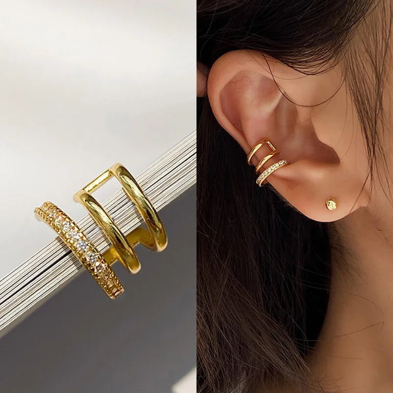 Женские серьги-клипсы с фианитом |