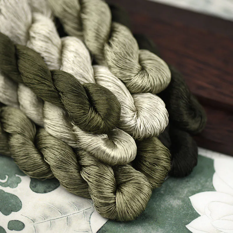 Шелковая нить для вышивки/100% нить/ручная вышивка крестиком/темно-зеленая/8 чистых