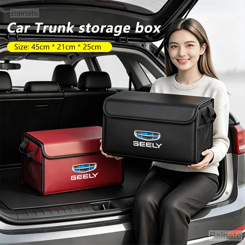 Фото Органайзер для багажника автомобиля, для GEELY GX2 GC2 GC6 CK BINYUE BOYUE Emgrand EMGRAND PU Pickup, кожаная сумка-органайзер для хранения и упорядочивания, аксессуары №5