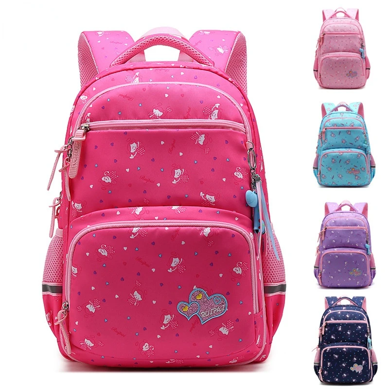 Primary School Students Backpacks Light Flip Children Large Capacity Lovely Waterproof Backpack for Girl Boy