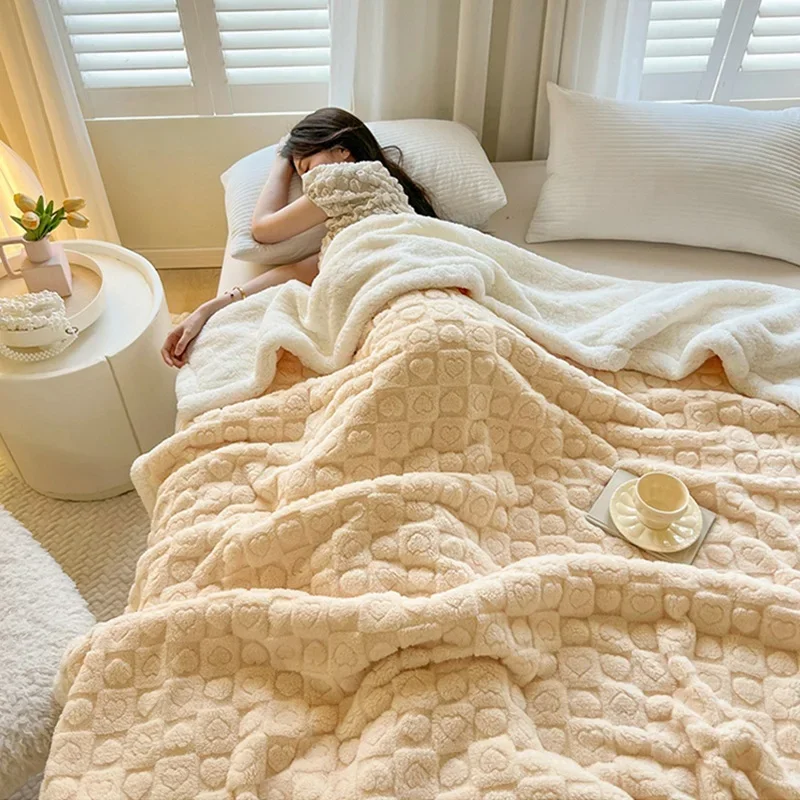 

Осенне-зимнее одеяло для спальни, шерстяное флисовое двухстороннее однотонное Фланелевое покрывало для дивана, кровати, удобное супермягкое одеяло