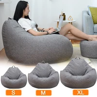 large small lazy sofas cover chairs without filler linen cloth lounger seat bean bag pouf puff couch tatami living room