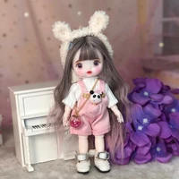 27styles 17cm handmade bjd makeup face dolls fashion babyborn doll clothes ob11 body barbie shorts for girls child jointed doll
