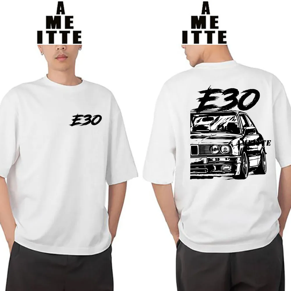 Футболка мужская классическая спортивная с принтом E30 M3 рубашка коротким рукавом