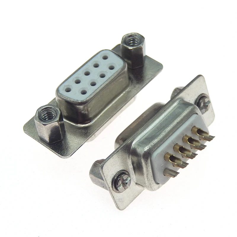 2 шт. RS232 DB9 фиксирующая гайка с заклепками последовательный VGA 9-контактный гнездовой 2-рядный паяльный Тип штекер D-SUB Штекерный разъем
