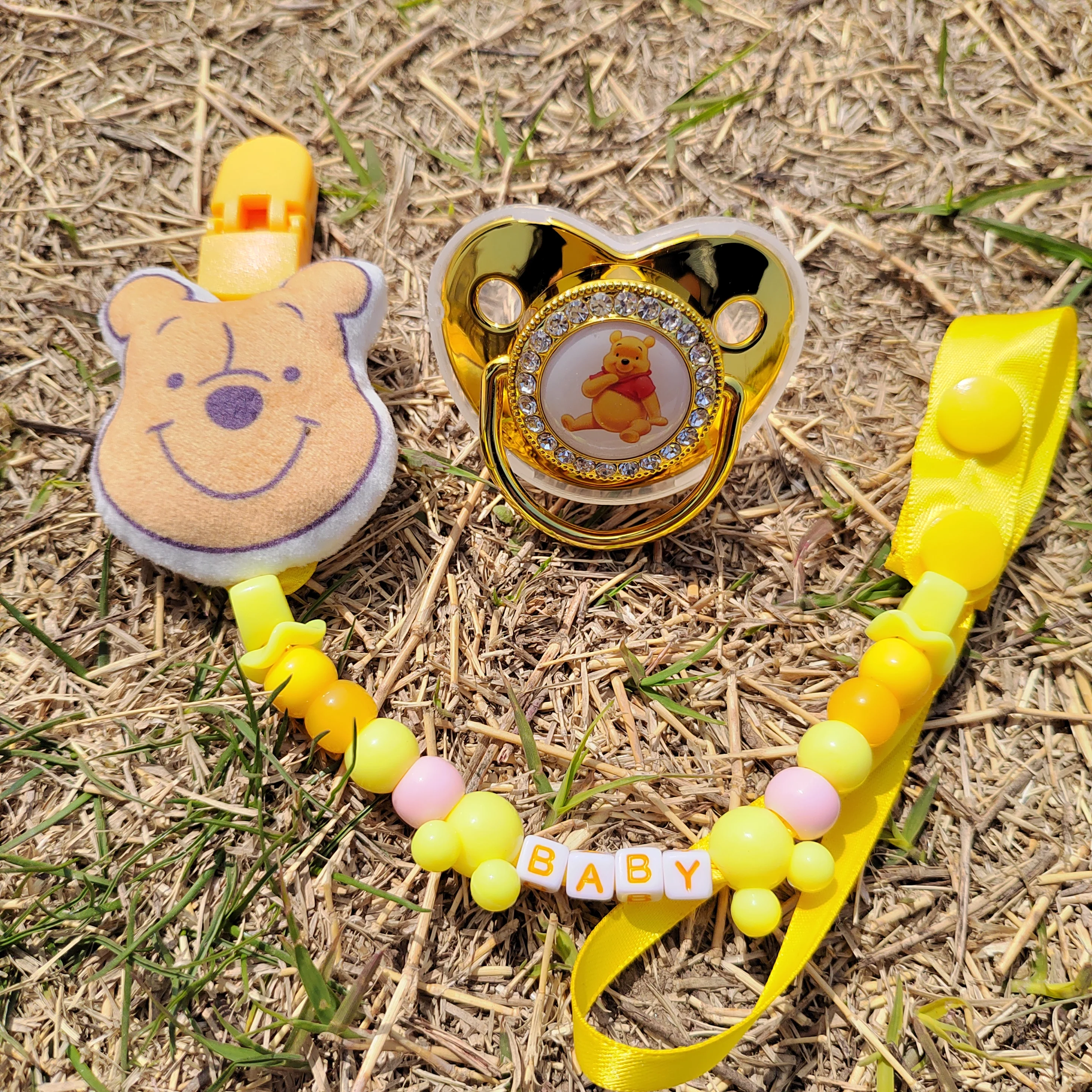 

Disney Baby Sleeping Safety Teether Toy Winnie The Pooh Plush Cartoon Attache Tetine Personnalise Name Clip Holder Bebe Supplies