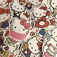 50pcs hello kitty kuromi my melody stickers cute cartoon for laptop water cup bicycle luggage skateboard waterproof deals toys