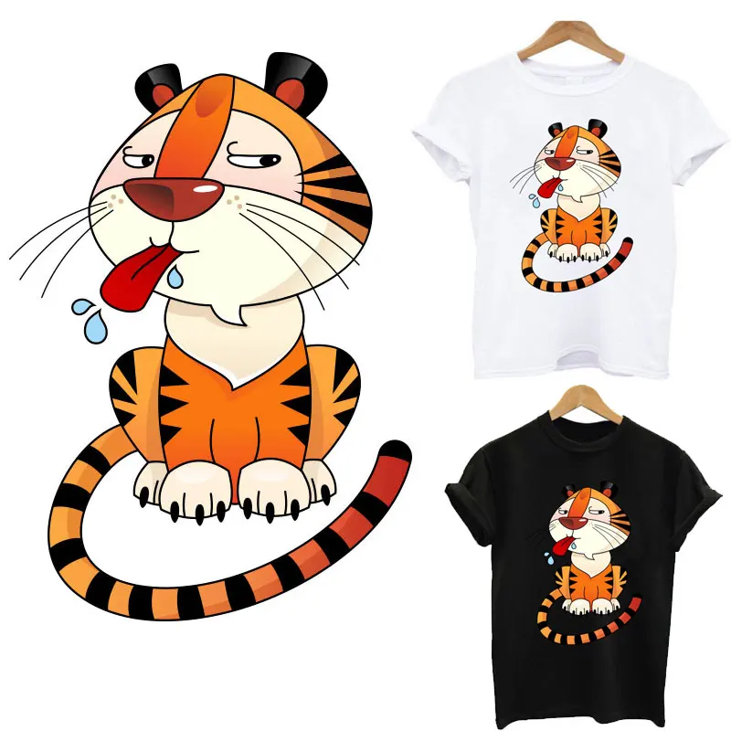 

Clothing Thermoadhesive Patches Cute Tiger Iron-on Transfers for Children's Clothes Animals Thermal Stickers on T-shirt Applique