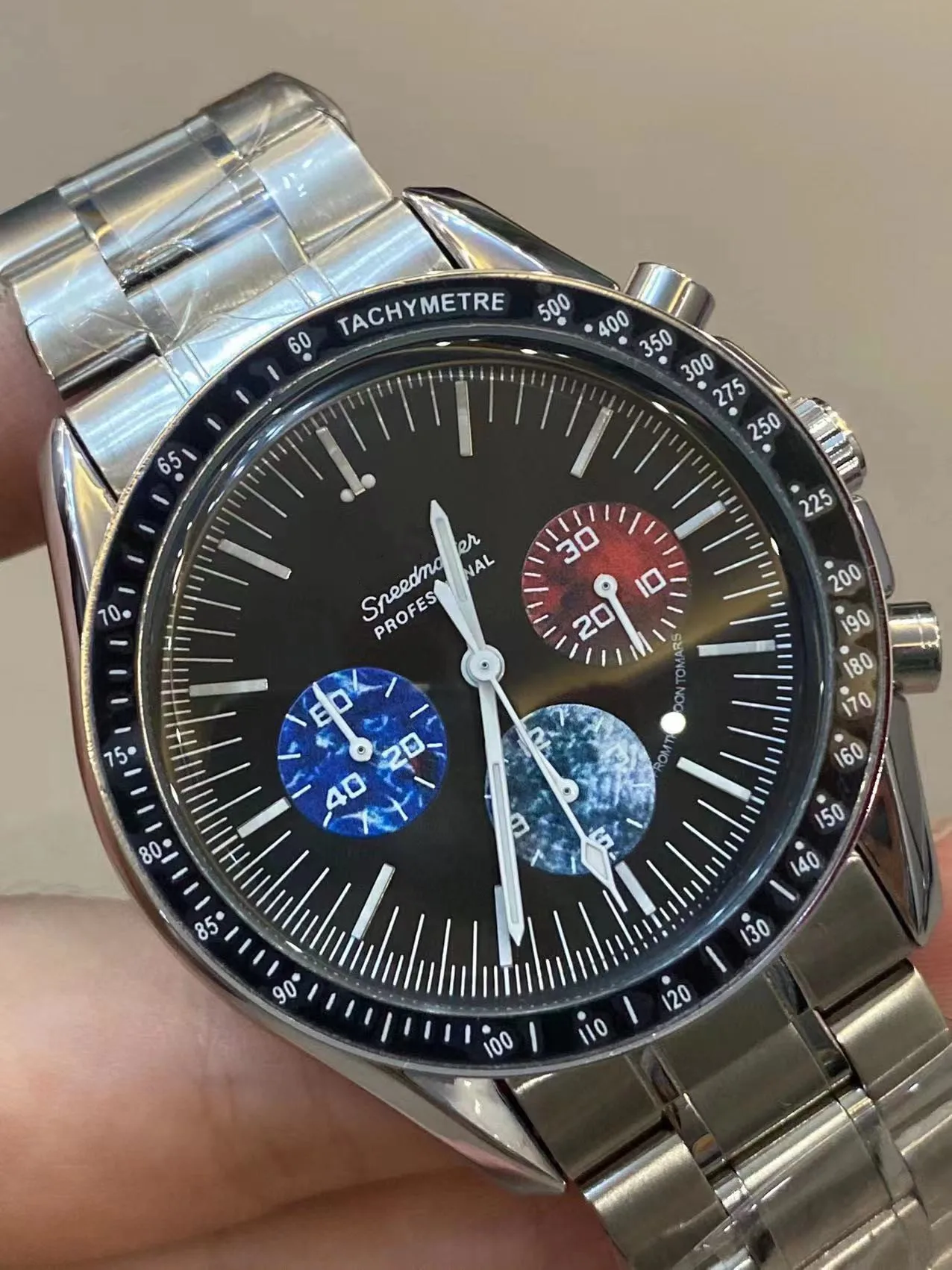 

OMG Speedmaster Mens Watch Moon Multifunctional Chronograph Business Luxury Top Branded Leather Stainless Steel Man Quartz Watch