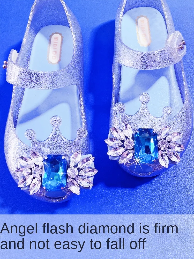 2022 New Princess Shoes Jelly Shoes Girls Sandals Gem Crystal Shoes Children's High Heels Toddler Sandals enlarge