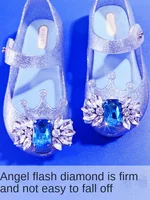 2022 New Princess Shoes Jelly Shoes Girls Sandals Gem Crystal Shoes Children's High Heels Toddler Sandals
