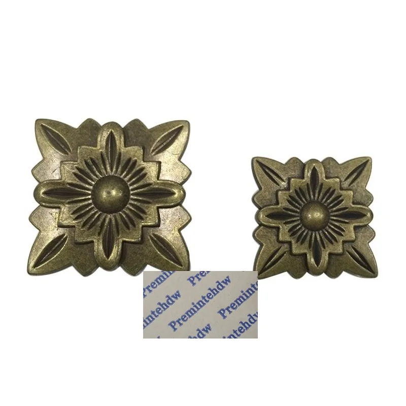 

20Pcs Square Antique Bronze Zinc Alloy Decorative Onlay Applique Cover For Furniture Table Bed Roman Pillar