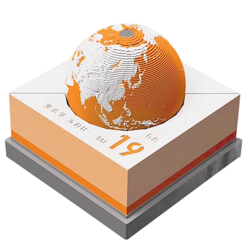 

2022 3D Earth Calendar Memo Pad Innovative 3D Paper Sculpture Calendar Art Earth Model Desk Calendar