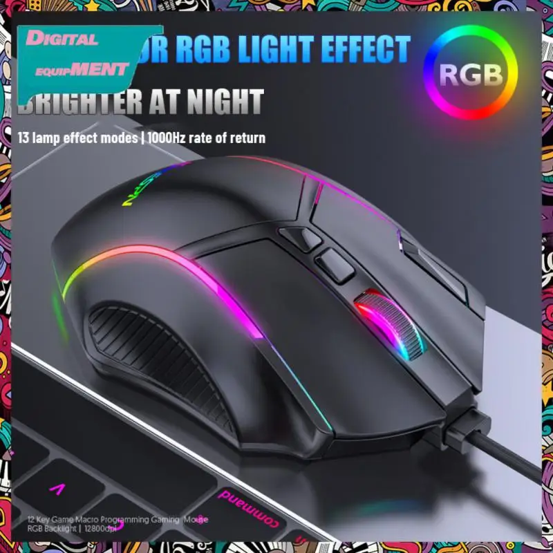 

Abs Mice 12 Key Extraordinary Mouse Ergonomic Design Gaming Mouse Pc Gamer For Pc Laptop 12800dpi Game Mouse Luminous