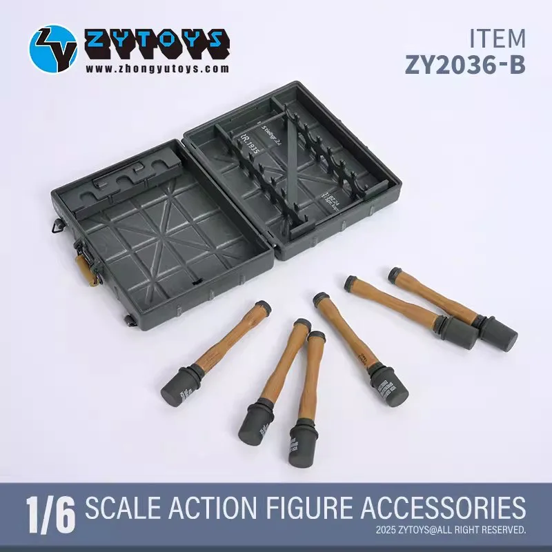 Фото ZYTOYS ZY2036 ZY2022 1/6 Немецкий ящик для хранения гранат M24, модель гранаты, аксессуар для сцены солдата, подходит для 12-дюймовых фигурок №4