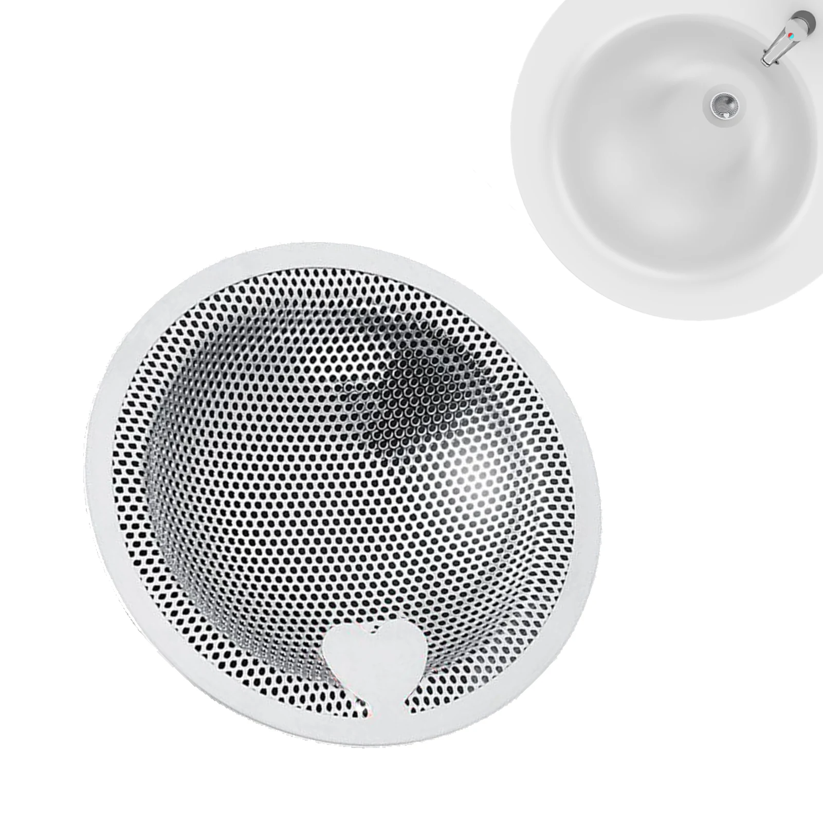 

Ситечко Для Раковины из нержавеющей стали, ситечко для слива раковины в ванной, ситечко для кухонной раковины с ручкой в форме сердца для ку...