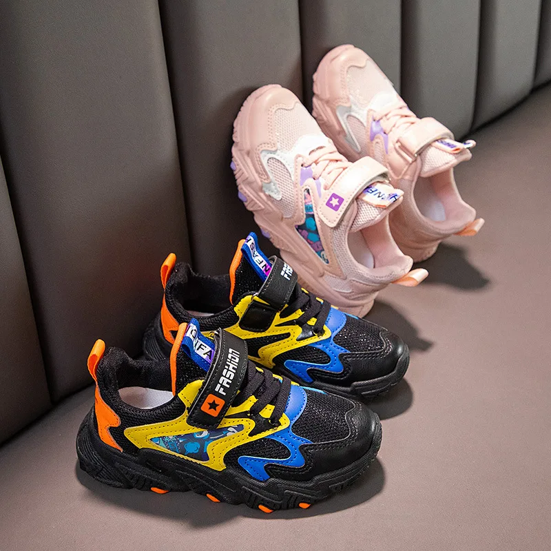 

Кроссовки Детские сетчатые, легкие дышащие, на мягкой подошве, спортивная обувь для мальчиков и девочек, повседневные, Размеры 26-37