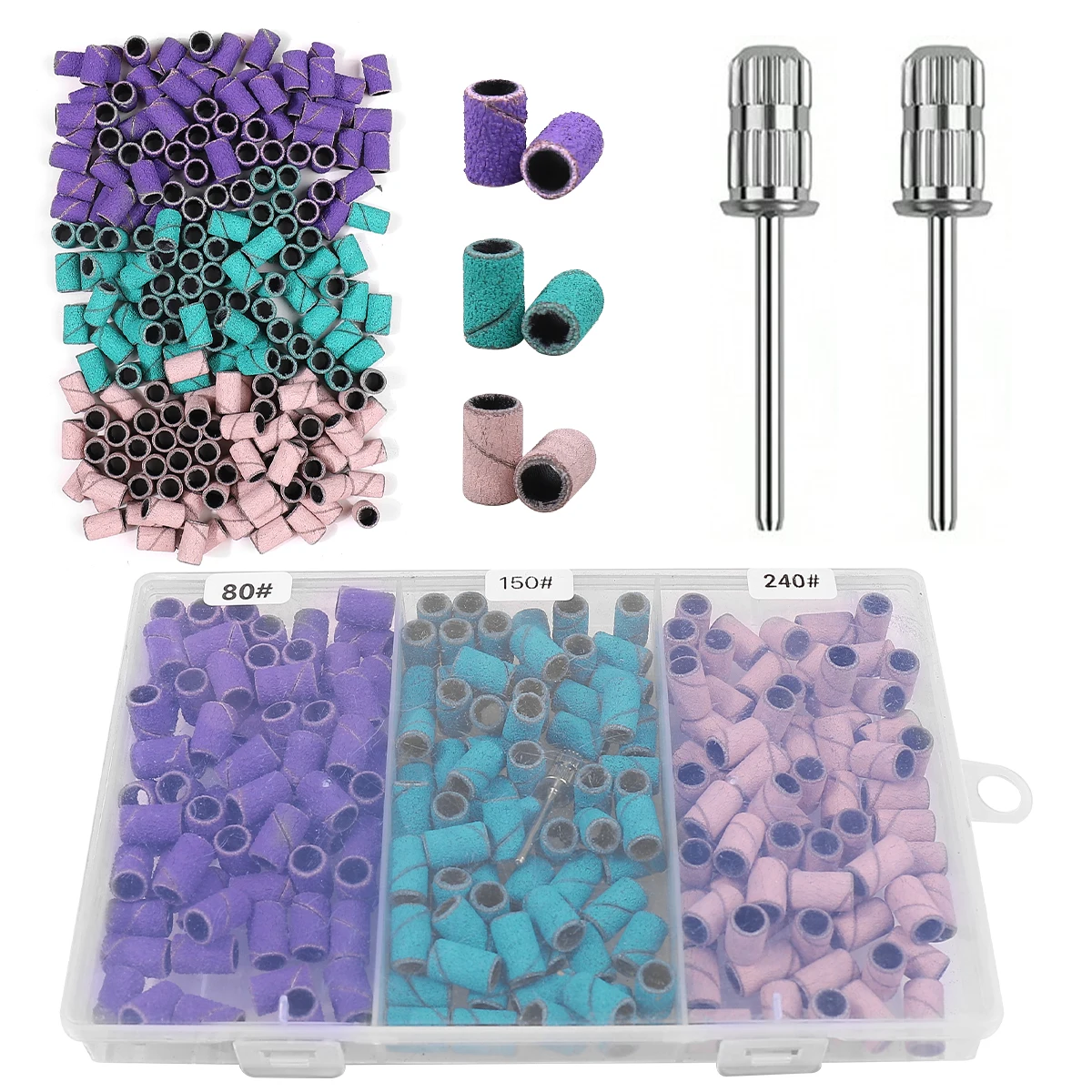 Набор Сверл Для Ногтей 150 Шт. # 80 Шлифовальные Лампы С Зернистостью 240