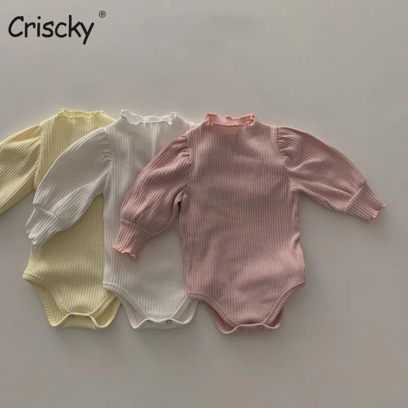 

Criscky Autumn Newborn Infant Baby Boys Girls Romper Playsuit Overalls Cotton Long Sleeve Baby Jumpsuit Newborn Clothes