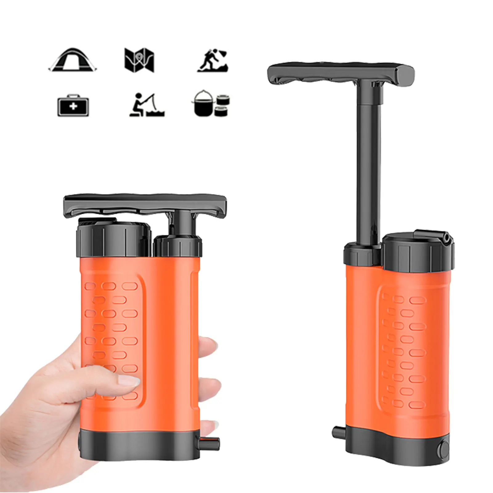 

Portable Water Filter 4-Stage Filtration Water Outdoor Purification System Survival Lightweight Hand-Pump Water Filter Dropship