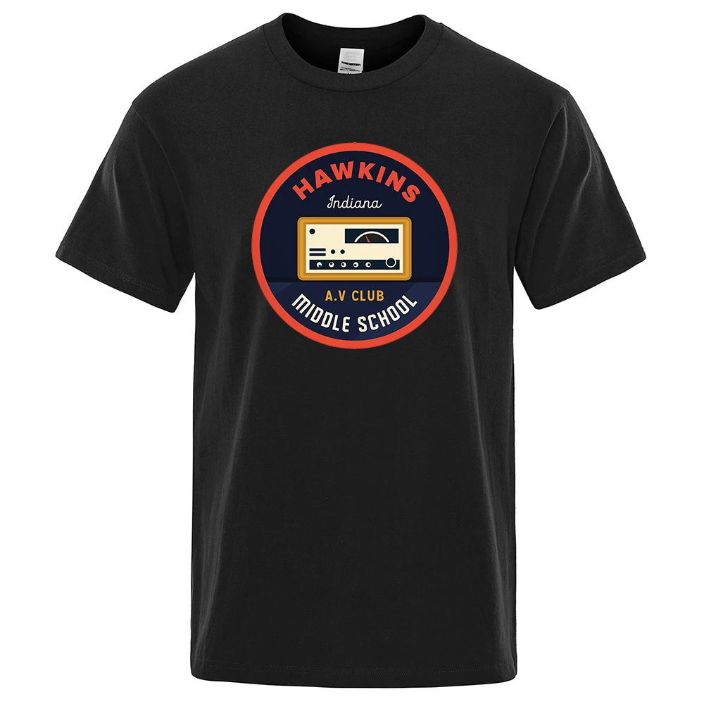 

Hawkins AV Club Mens T Shirts Vintage Summer Streetwear High Quality Brand Tee Clothes T-Shirts Cotton Breathable Oversized Tops