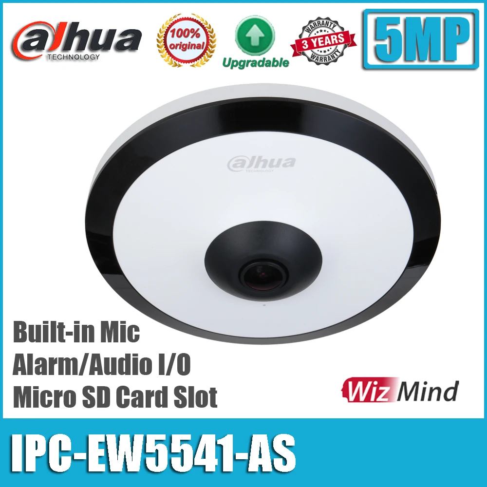 

Original Dahua IPC-EW5541-AS 5MP WizMind POE IR H.265 Built-in Mic Network Fisheye IP CCTV Camera EW5541-AS