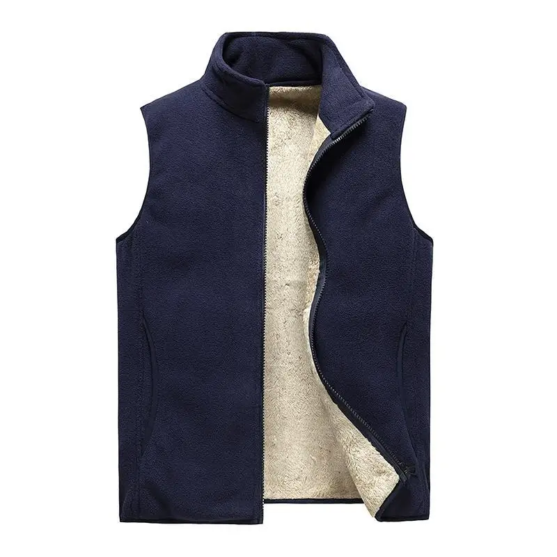 

2022 Men' Sleeveless Vest Jackets Winter Fashion vest Male Cotton-Padded Fleece Vests Coats Men Warm Black Waistcoats Clothing