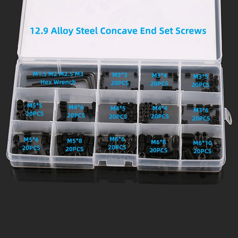 

Машинный измерительный винт набор 12.9 сорт легированная сталь вогнутый концевой выпуклый конец плоский конец заостренный шестигранный гне...