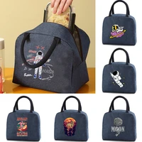 1pcs portable lunch bag insulated canvas cooler bag thermal food picnic lunch bag for women girl kids children portable handbag