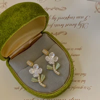 korean elegant cute resin flower spring drop earrings for women girls elegant pearl boucle doreille jewelry gifts