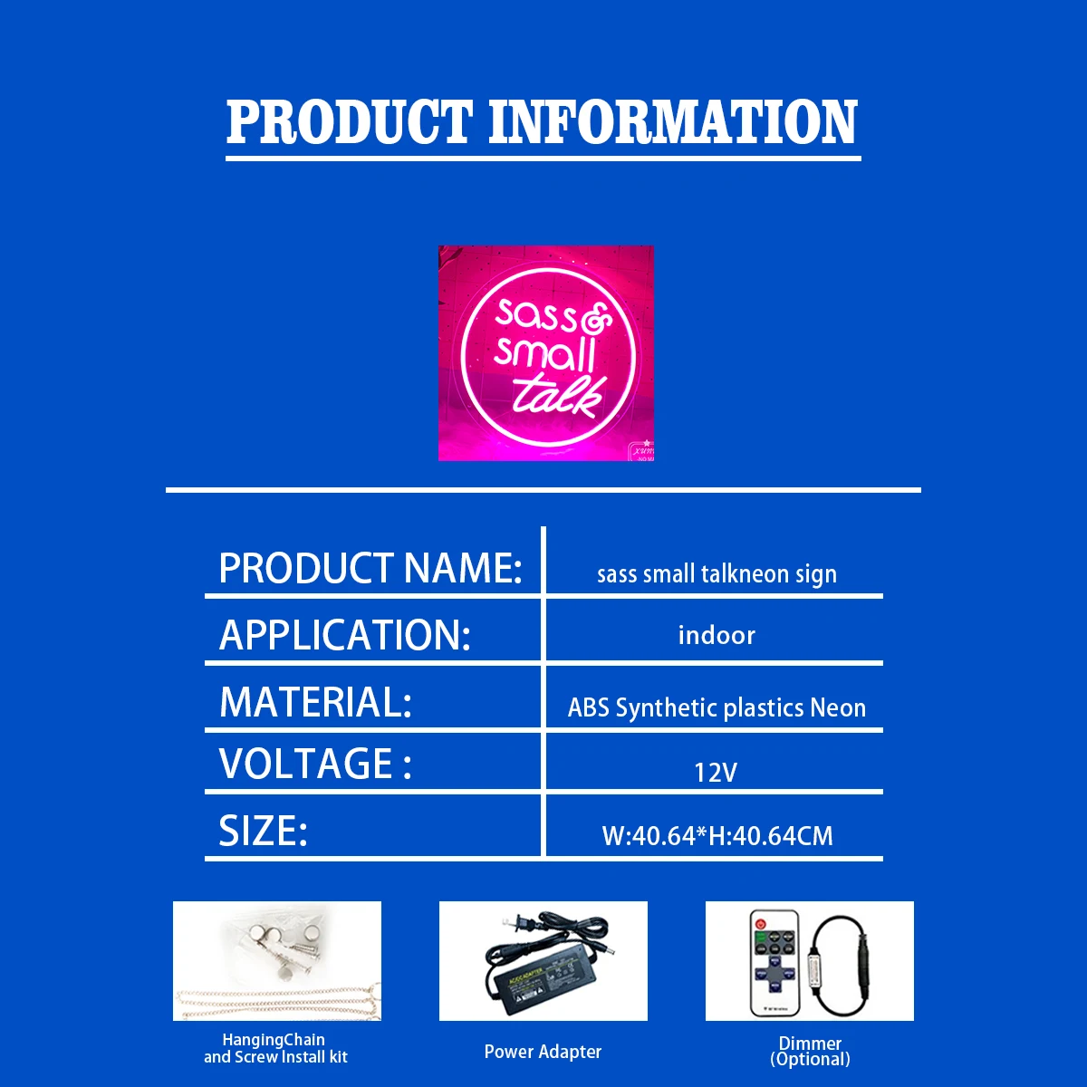 Неоновая лампа Sass Small Talk подходит для общественных мест библиотеки кабинета