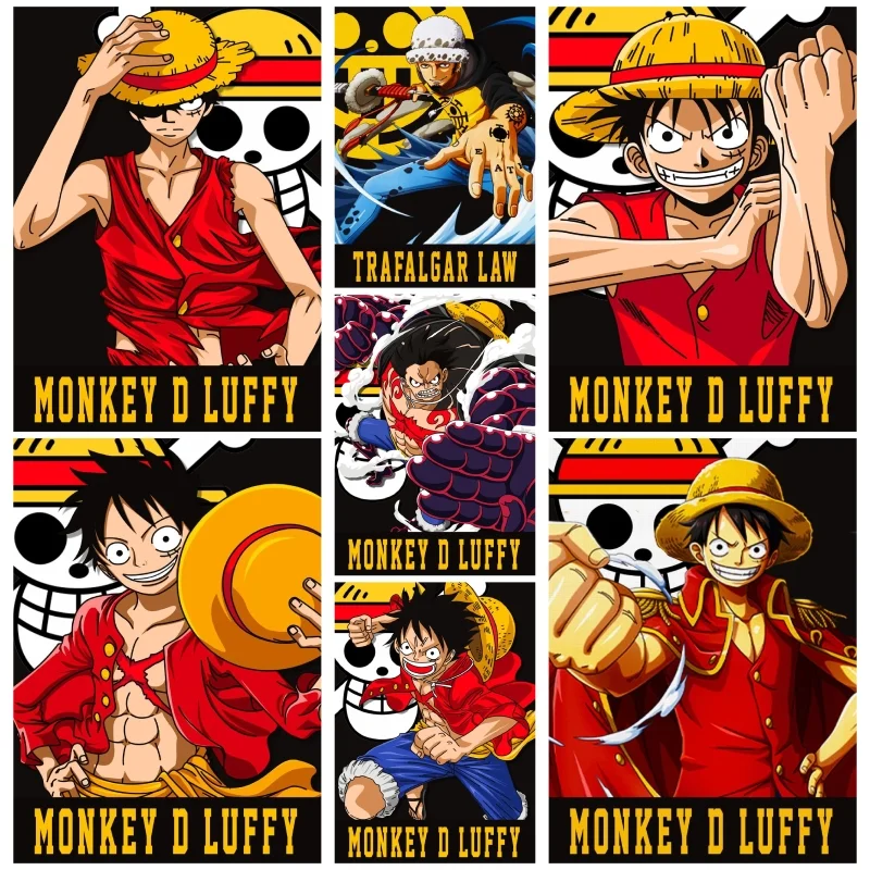 

Classic Hot-blooded Anime One Piece Sabo Luffy Oil Painting Wall Art Print Children Room Wall Picture Decorative Mural 40x50cm