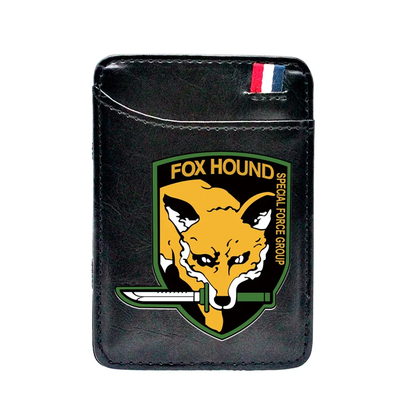 

Black Fashion Foxhound Special Forces Printing Leather Magic Wallets Classic Men Women Money Clips Card Purse Cash Holder BE237