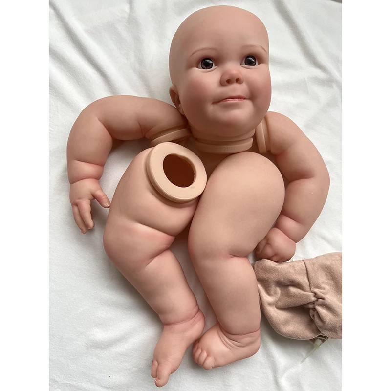 

24inch Already Painted Huge Fat Reborn Doll Parts June Awake Lifelike 3D Painting with Visible Veins Cloth Body Included