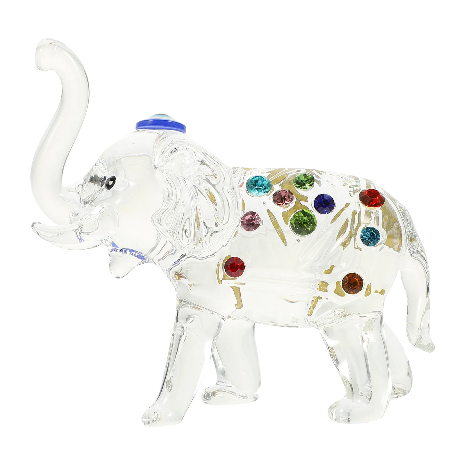 

Elephant Crystal Glass Figurines Ornament Statue Animal Blown Hand Decor Paperweight Sculpture Figurine Clear Miniature
