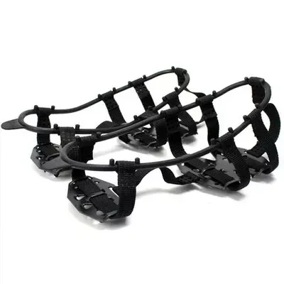18tooth manganese steel crampons anti-skid shoe covers snow claws hiking fishing shoes nails snow mud ice caught