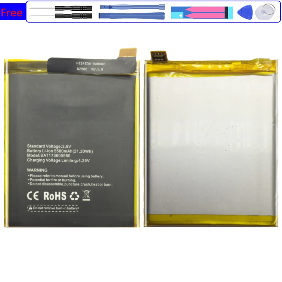 

Battery For DOOGEE S60/S60 Lite S60Lite 5580mAh BAT17M15580 BAT173605580 Mobile Phone + Gift Tools