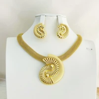 dubai jewelry set four piece women wear party wedding anniversary fashionable gold plating luxurious and elegant