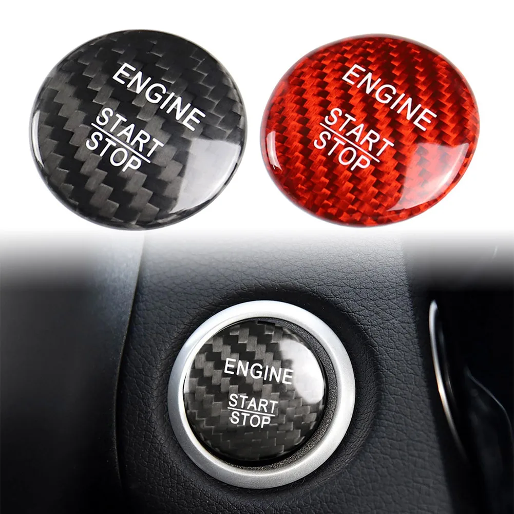 Углеродное волокно ABS кнопка запуска и остановки двигателя автомобиля