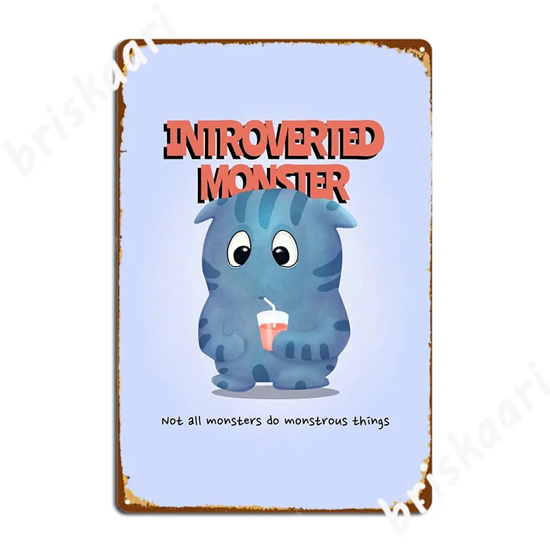 Интрострированный монстр, не все Монстры делают монстр, металлический плакат с табличкой, Настенная картина, жестяная вывеска, плакаты Интрострированный монстр, не все Монстры делают монстр, металлический плакат с табличкой, Настенная картина, жестяная вывеска, плакаты