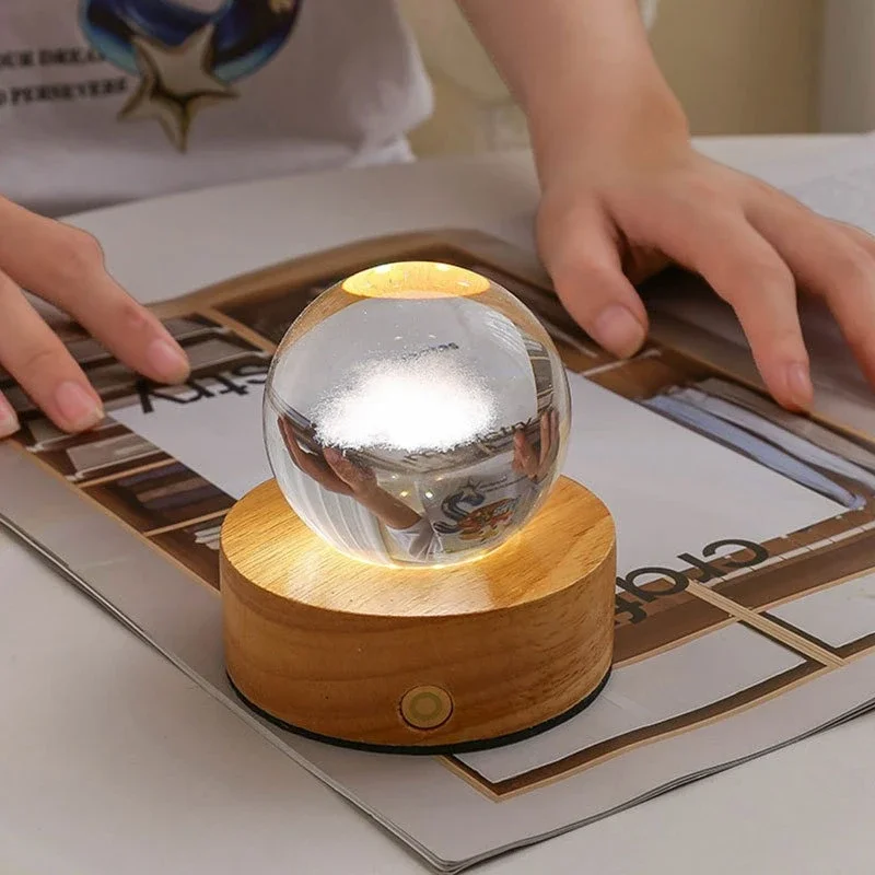 Светящийся планетарный галактический астронавт хрустальный шар ночник теплая