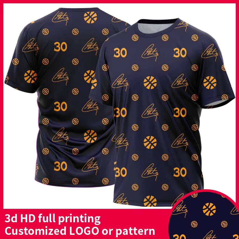 

Golden State Warriorst Shirt Men Basketball Round Neck Loose 3D Print Short Sleeve Casual Fashion Brand Summer Youth Street Tee