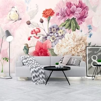 custom 3d papel de parede modern fresh flower pastoral living room mural tv background wall wallpaper for bedroom home d%c3%a9cor